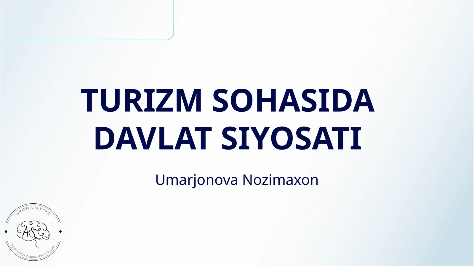 TURIZM SOHASIDA DAVLAT SIYOSATI