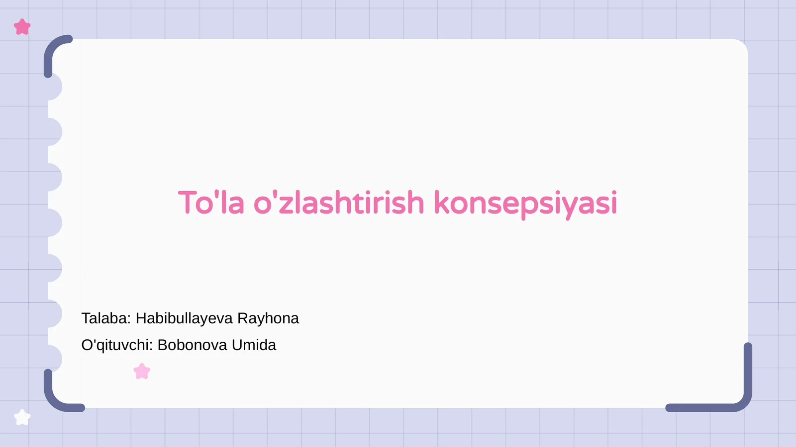 To'la o'zlashtirish konsepsiyasi