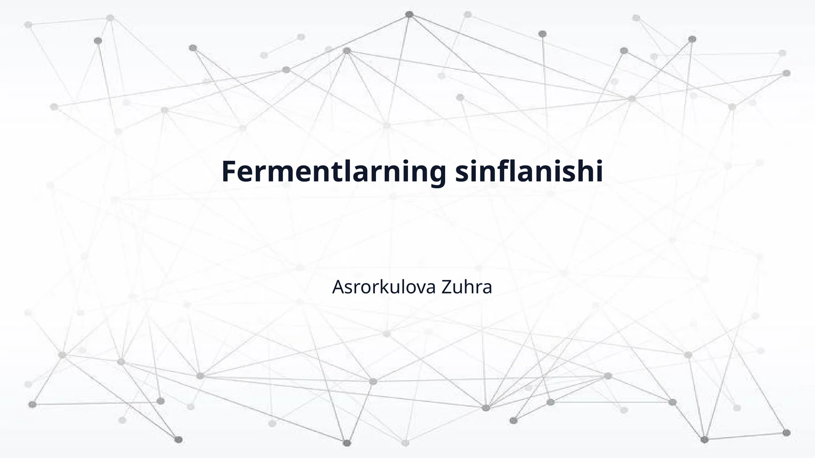 Fermentlarning sinflanishi