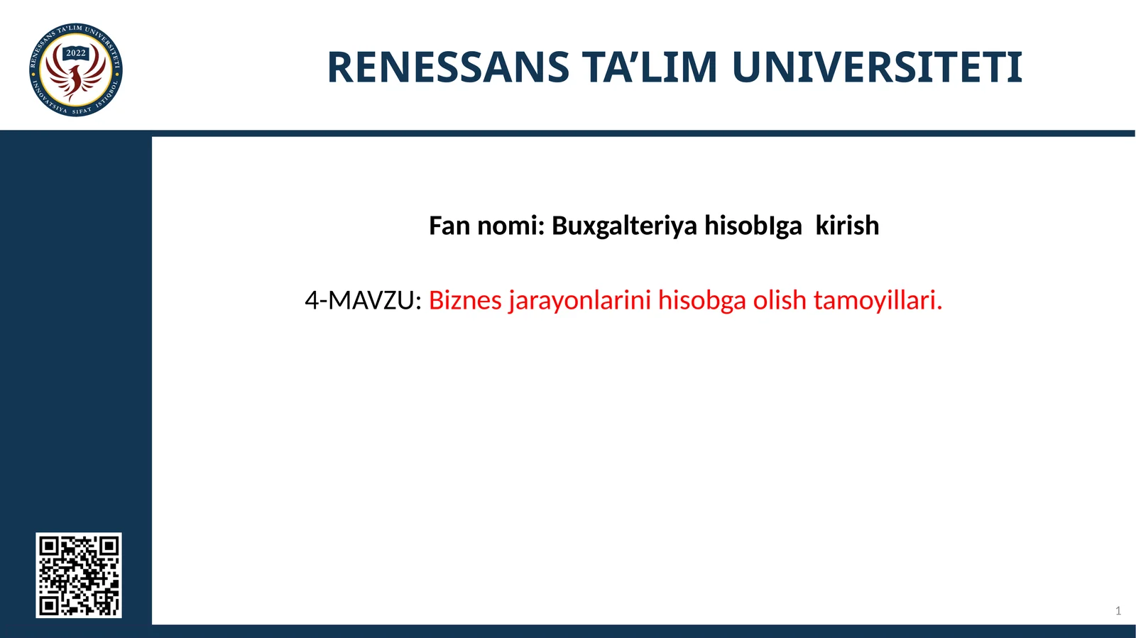 Biznes jarayonlarini hisobga olish tamoyillari