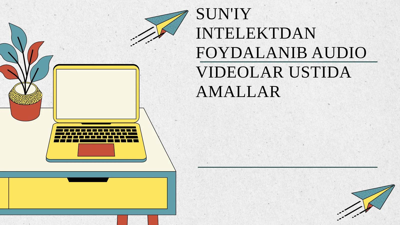 SUN'IY INTELEKTDAN FOYDALANIB AUDIO VIDEOLAR USTIDA AMALLAR