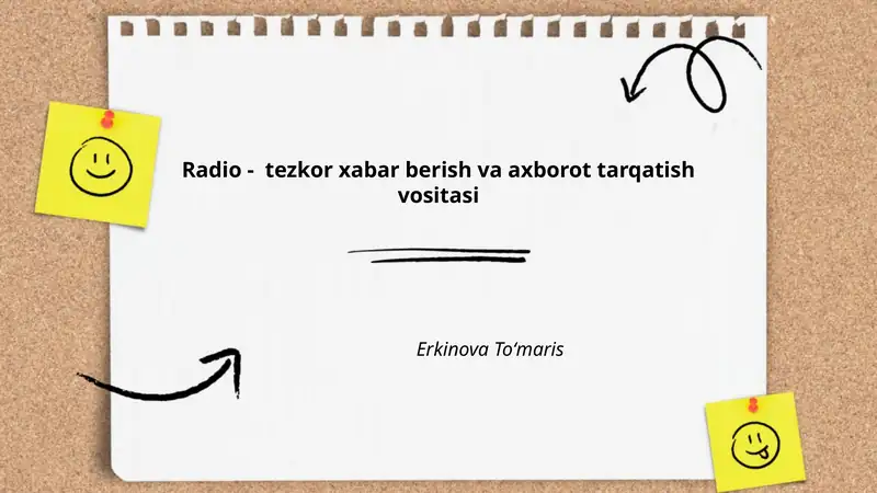 Radio - tezkor xabar berish va axborot tarqatish vositasi