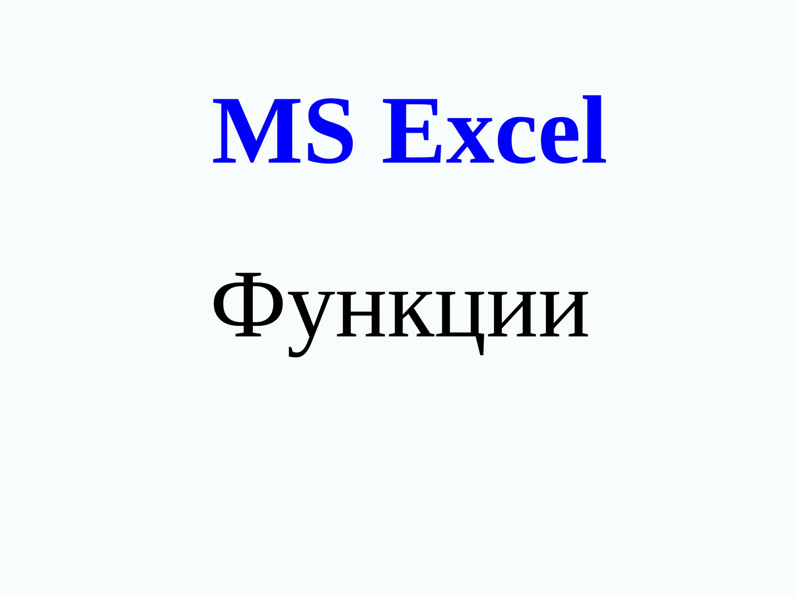 MS Excel
