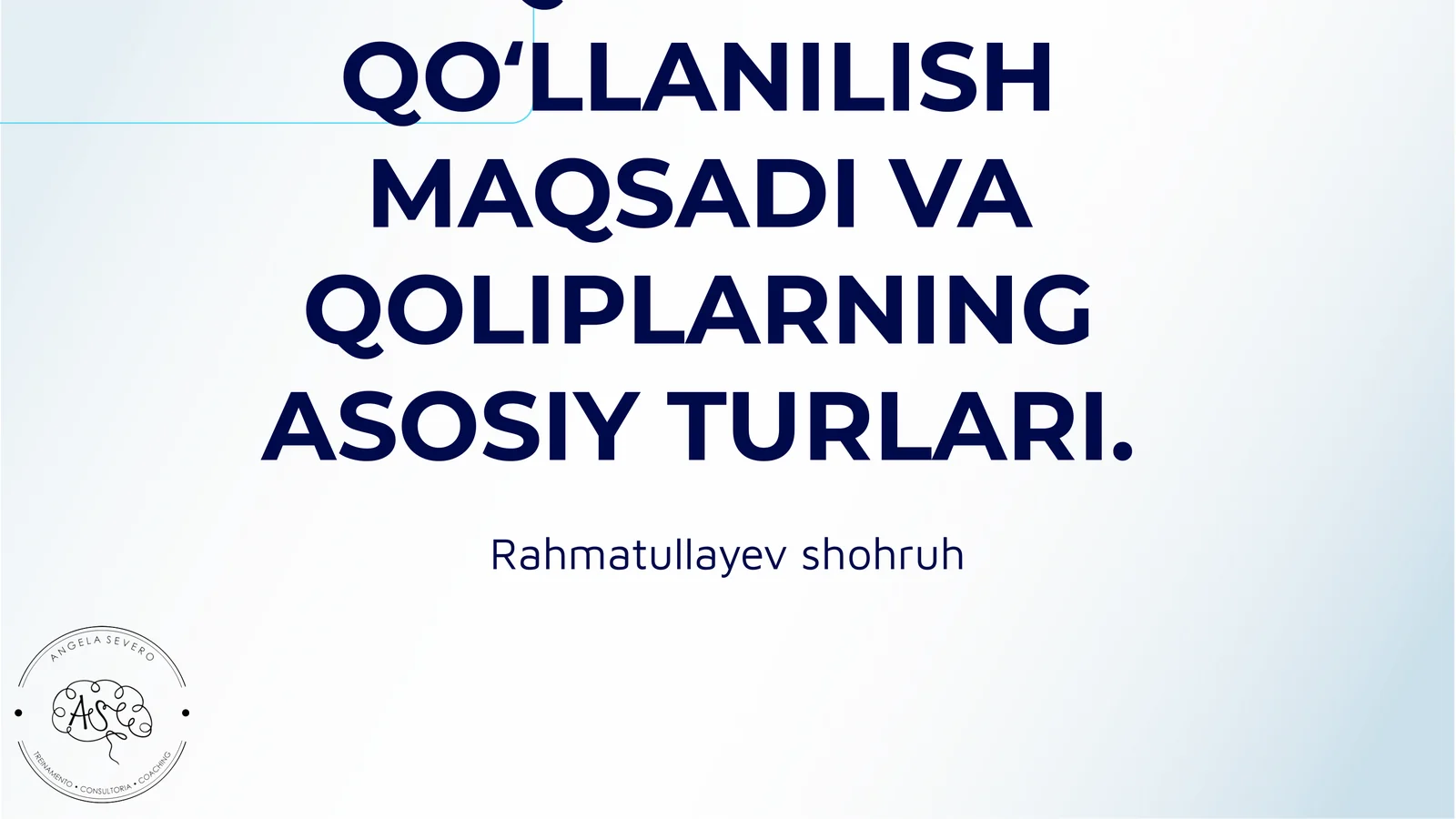 QOLIPNI QOʻLLANILISH MAQSADI VA QOLIPLARNING ASOSIY TURLARI