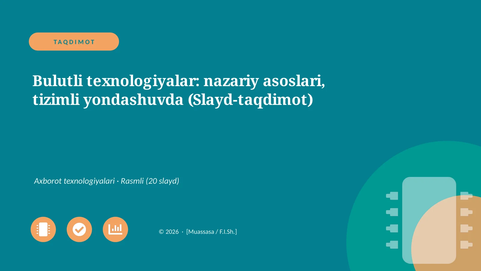 Bulutli texnologiyalar: nazariy asoslari, tizimli yondashuvda (Slayd-taqdimot)