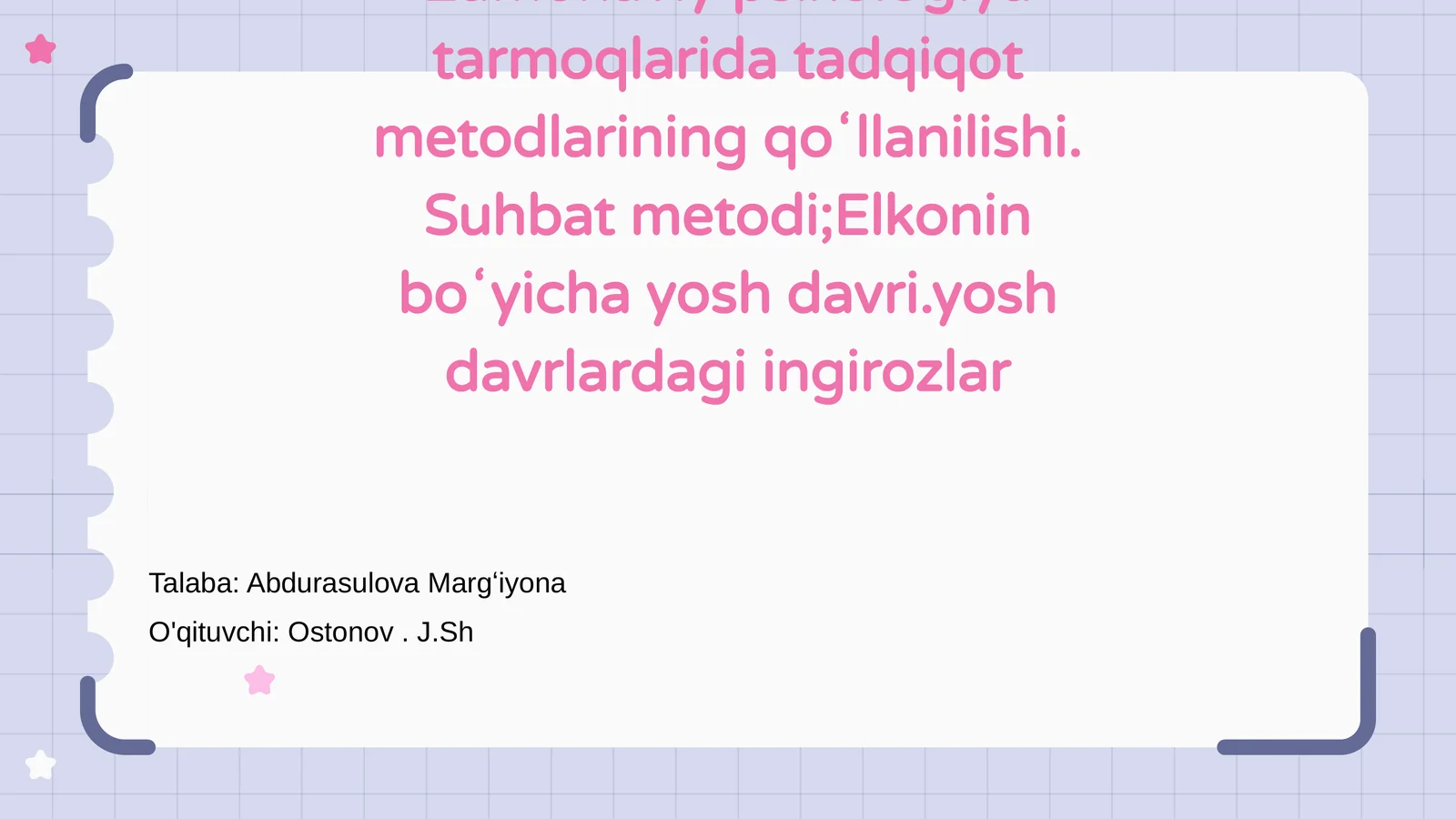 Zamonaviy psixologiyada tadqiqot metodlari