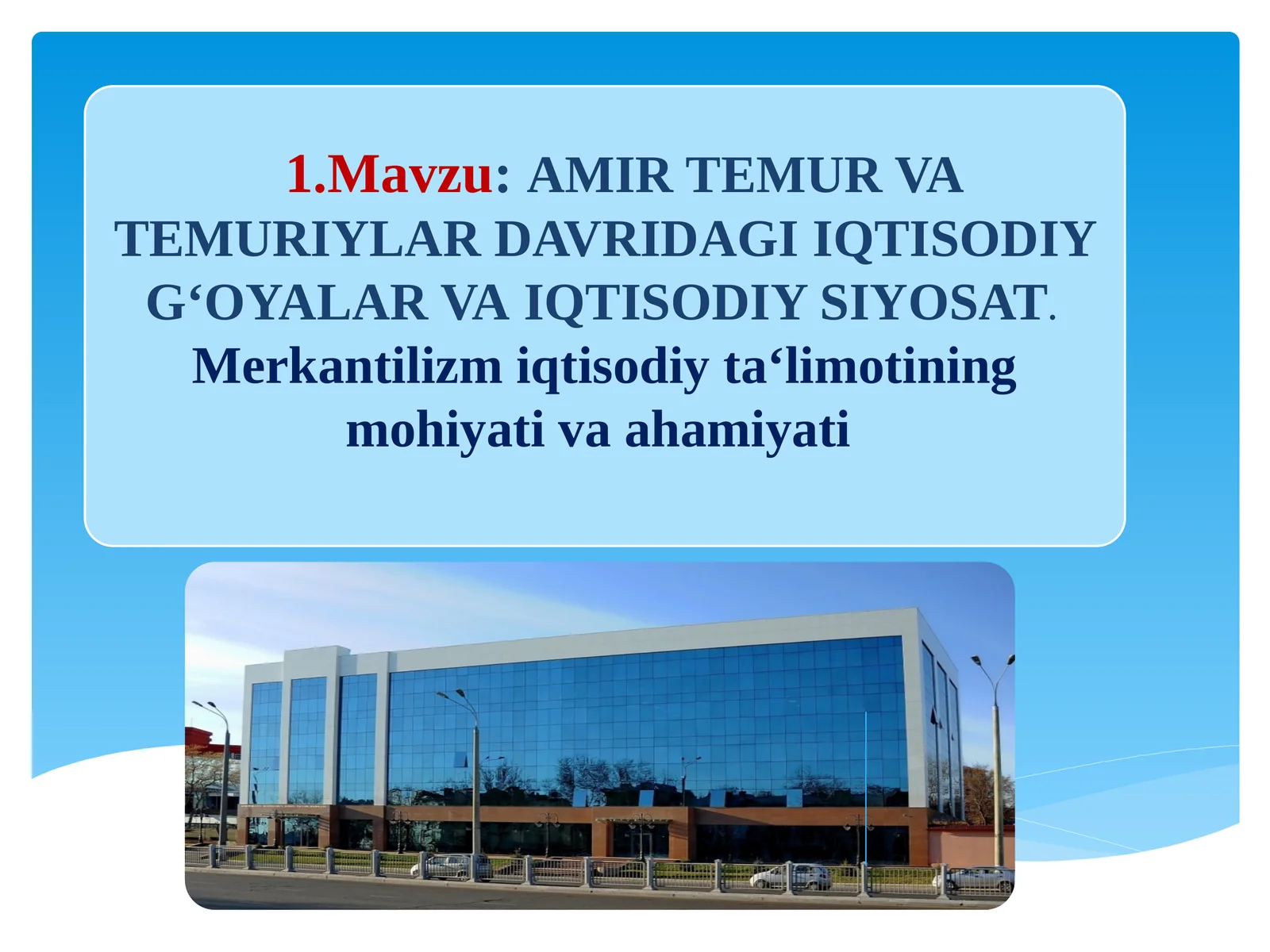 AMIR TEMUR VA TEMURIYLAR DAVRIDAGIIQTISODIY G‘OYALAR VAIQTISODIY SIYOSAT
