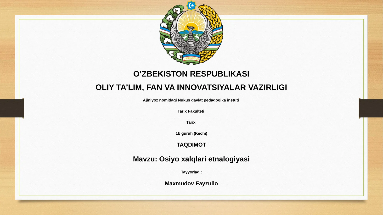 Osiyo xalqlari etnalogiyasi