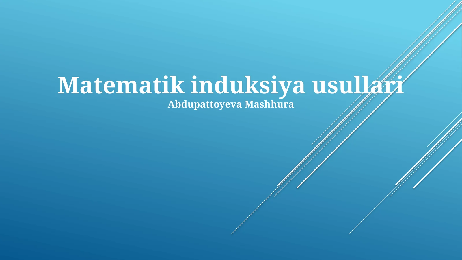 Matematik induksiya usullari
