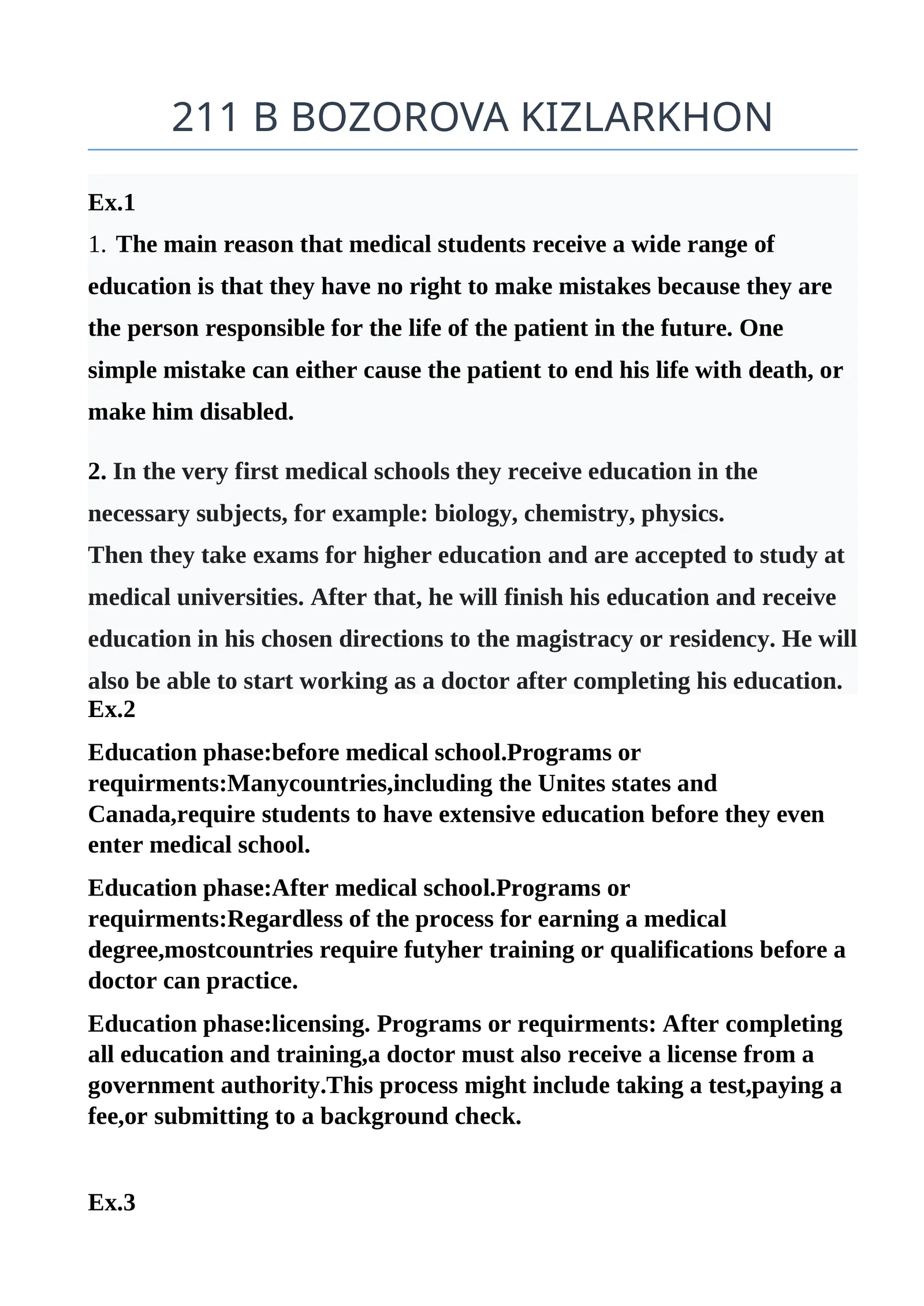 Medical students education