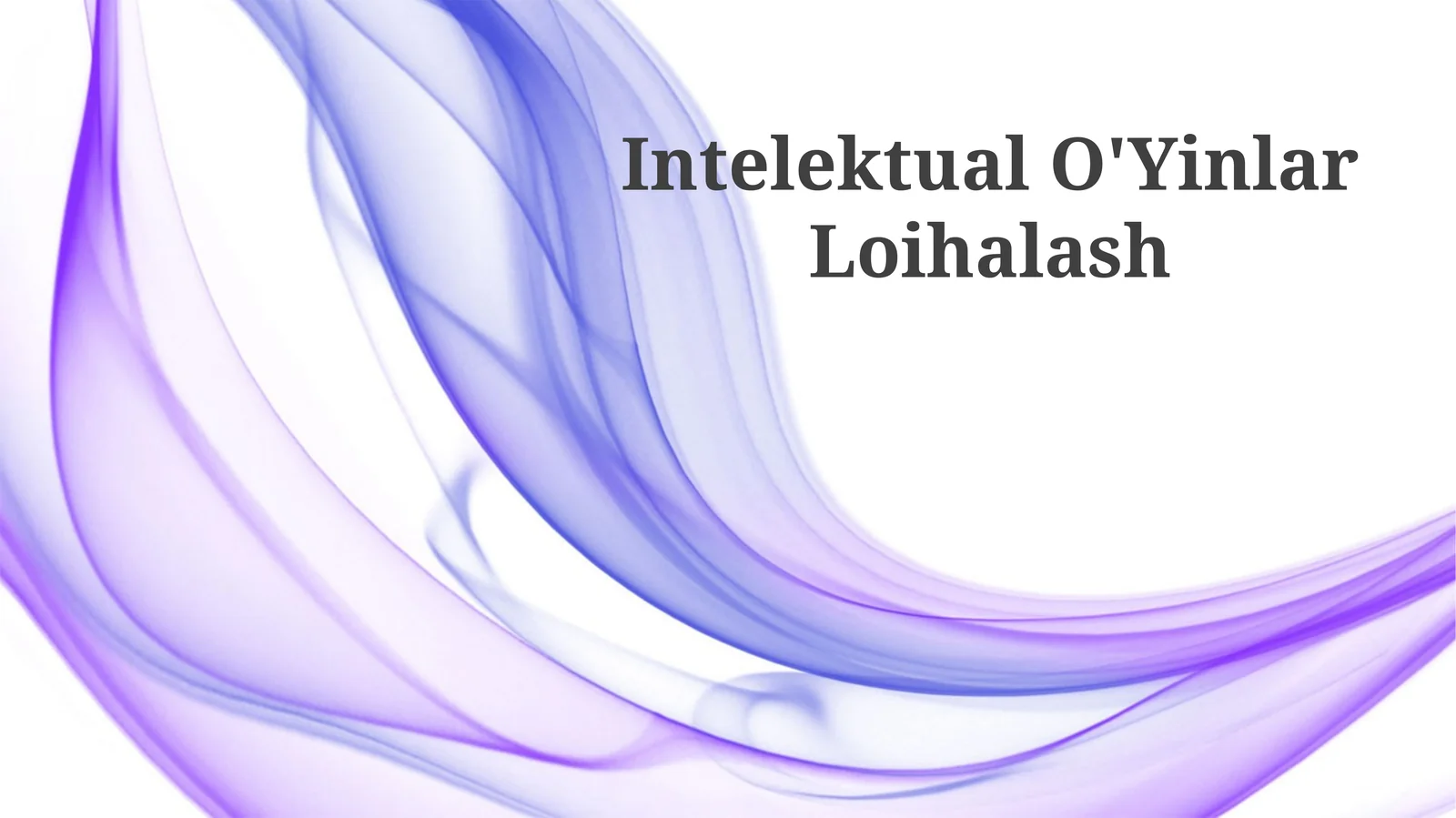 Intelektual O'Yinlar Loihalash