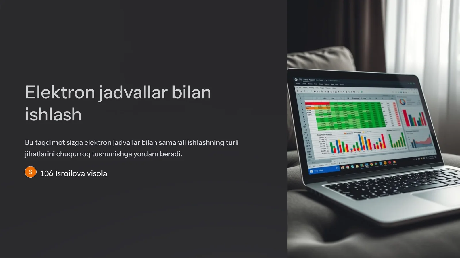 Elektron jadvallar bilan ishlash