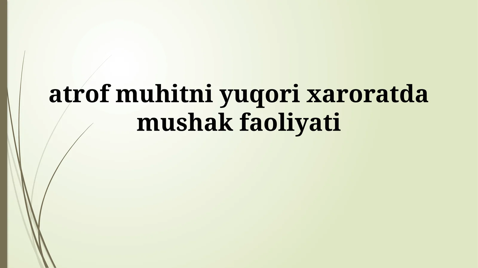 Issiqlik Stressiga Mushaklarning Javobi