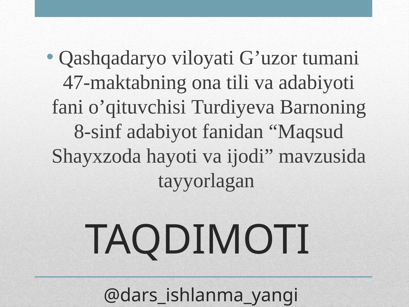 Maqsud Shayxzoda hayoti va ijodi