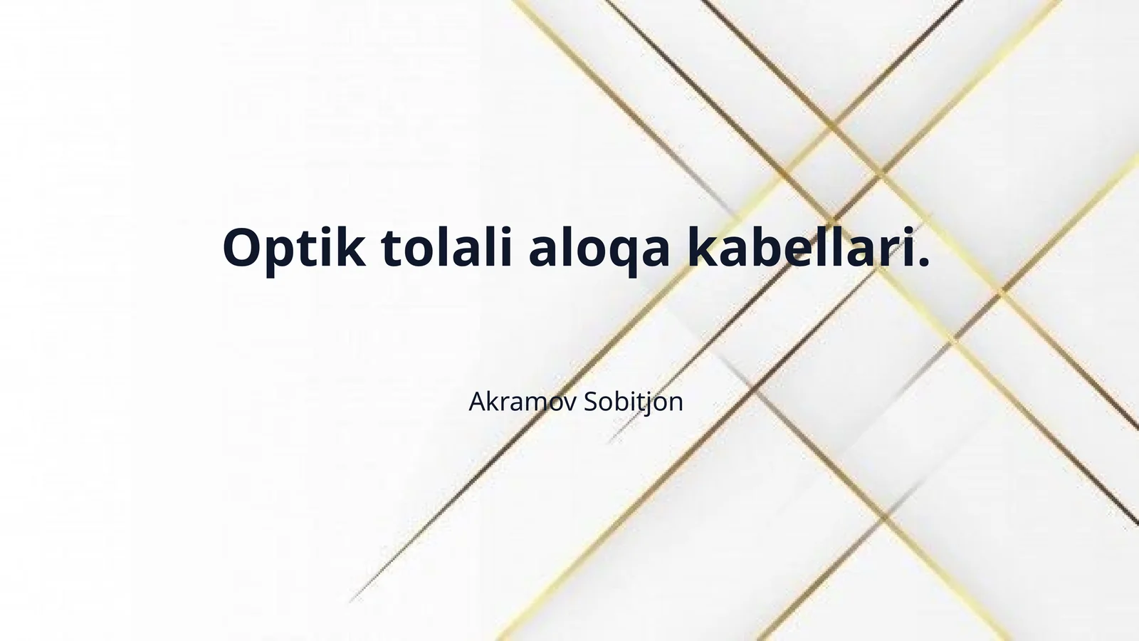 Optik tolali aloqa kabellari.