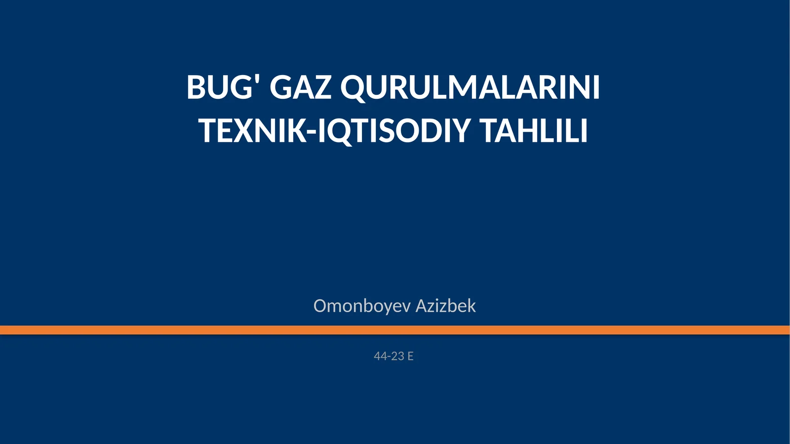 BUG' GAZQURULMALARINITEXNIK-IQTISODIYTAHLILI
