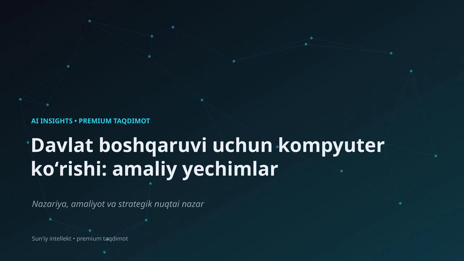 Davlat boshqaruvi uchun kompyuter koʻrishi: amaliy yechimlar