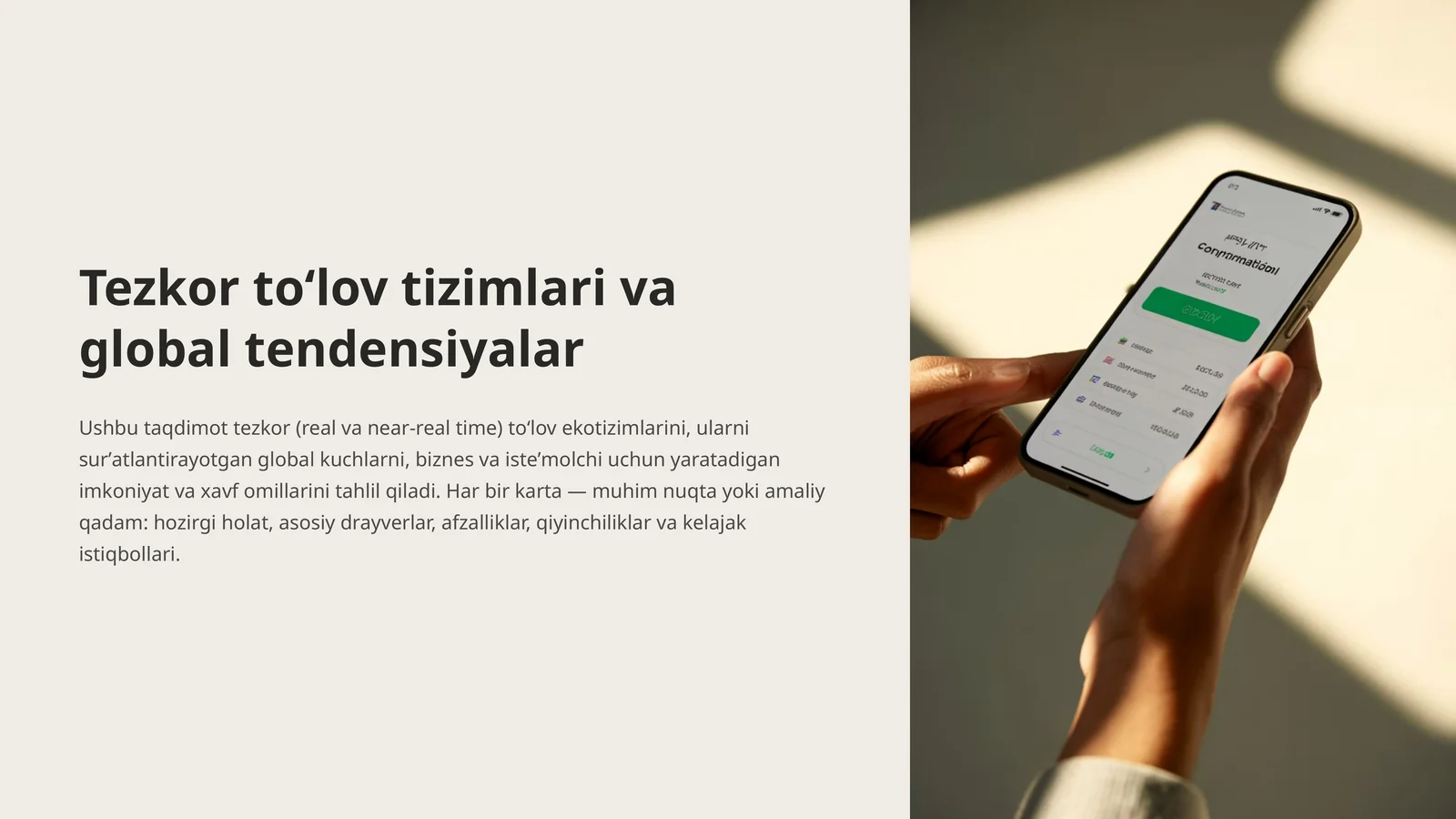 Tezkor toʻlov tizimlari va global tendensiyalar
