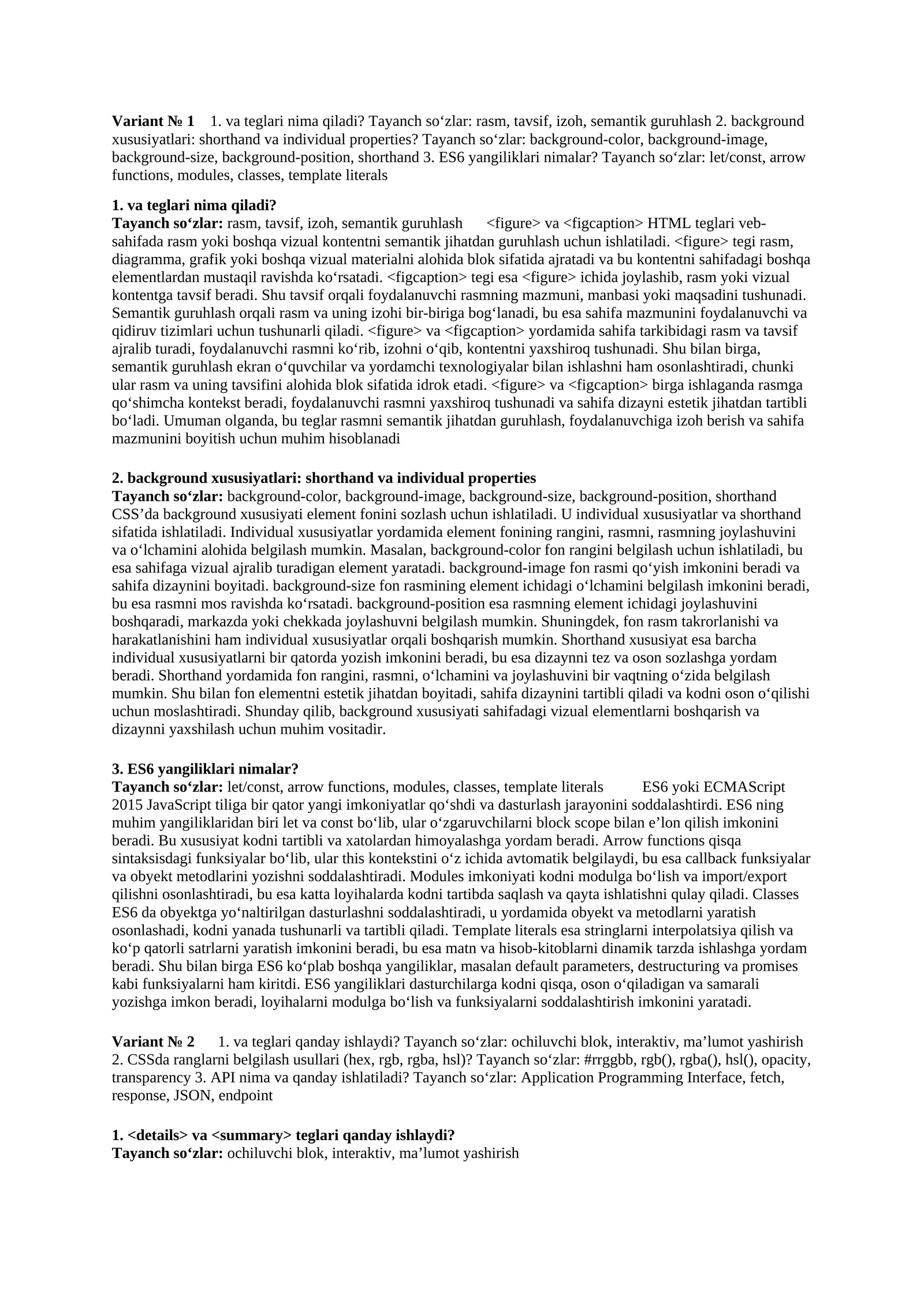 HTML teglari <figure> va <figcaption>