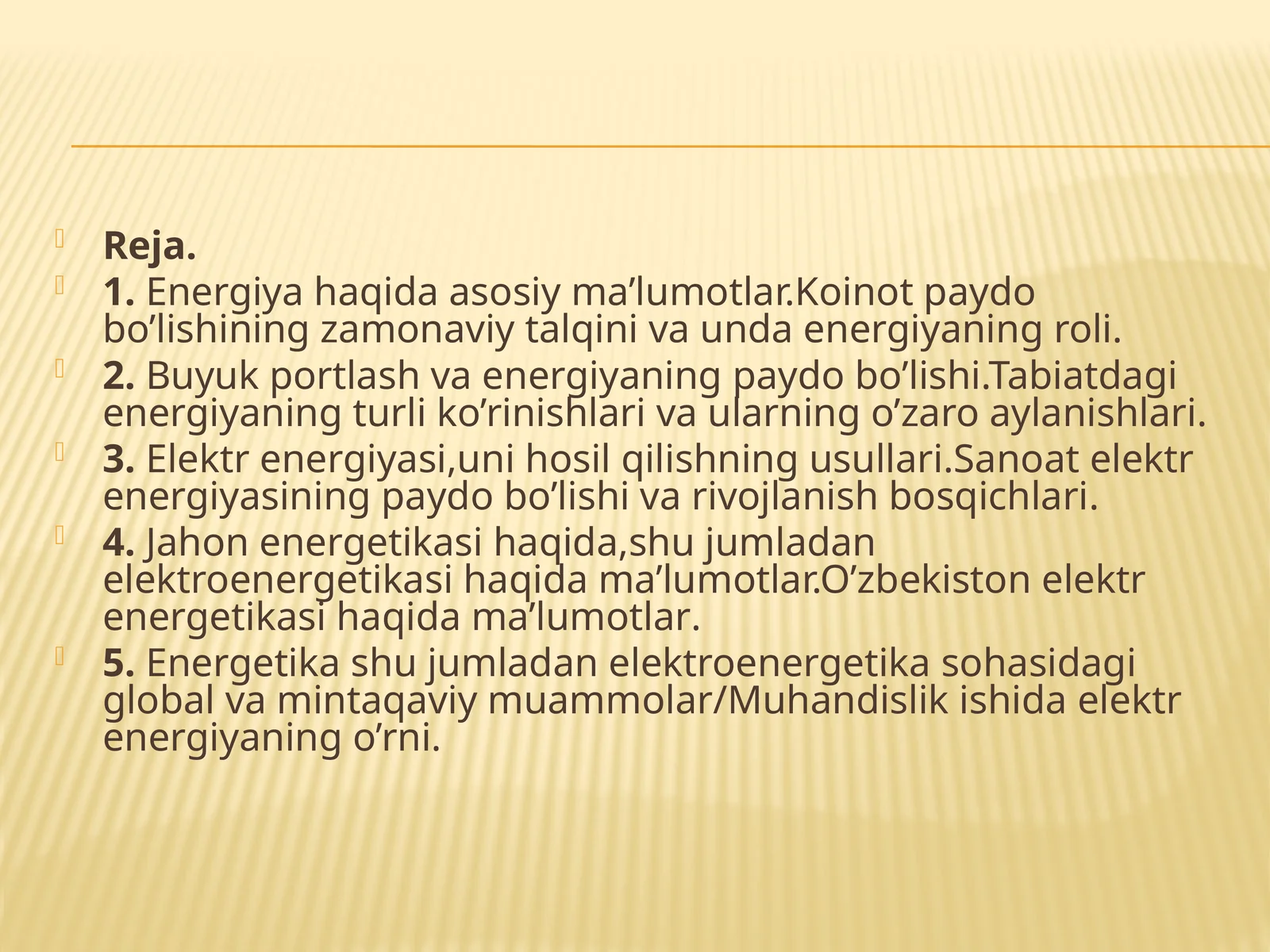 Energetikning paydo bo'lishi va portlashi