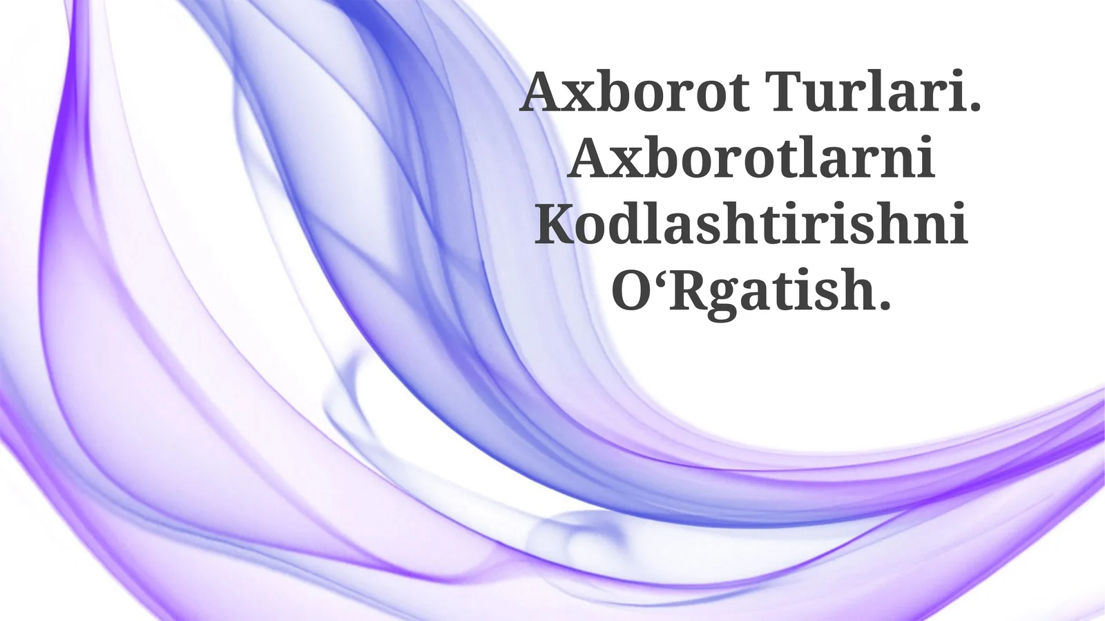 Sensor ma'lumotlar: Kodlash, signalni uchramaslik va kodlash