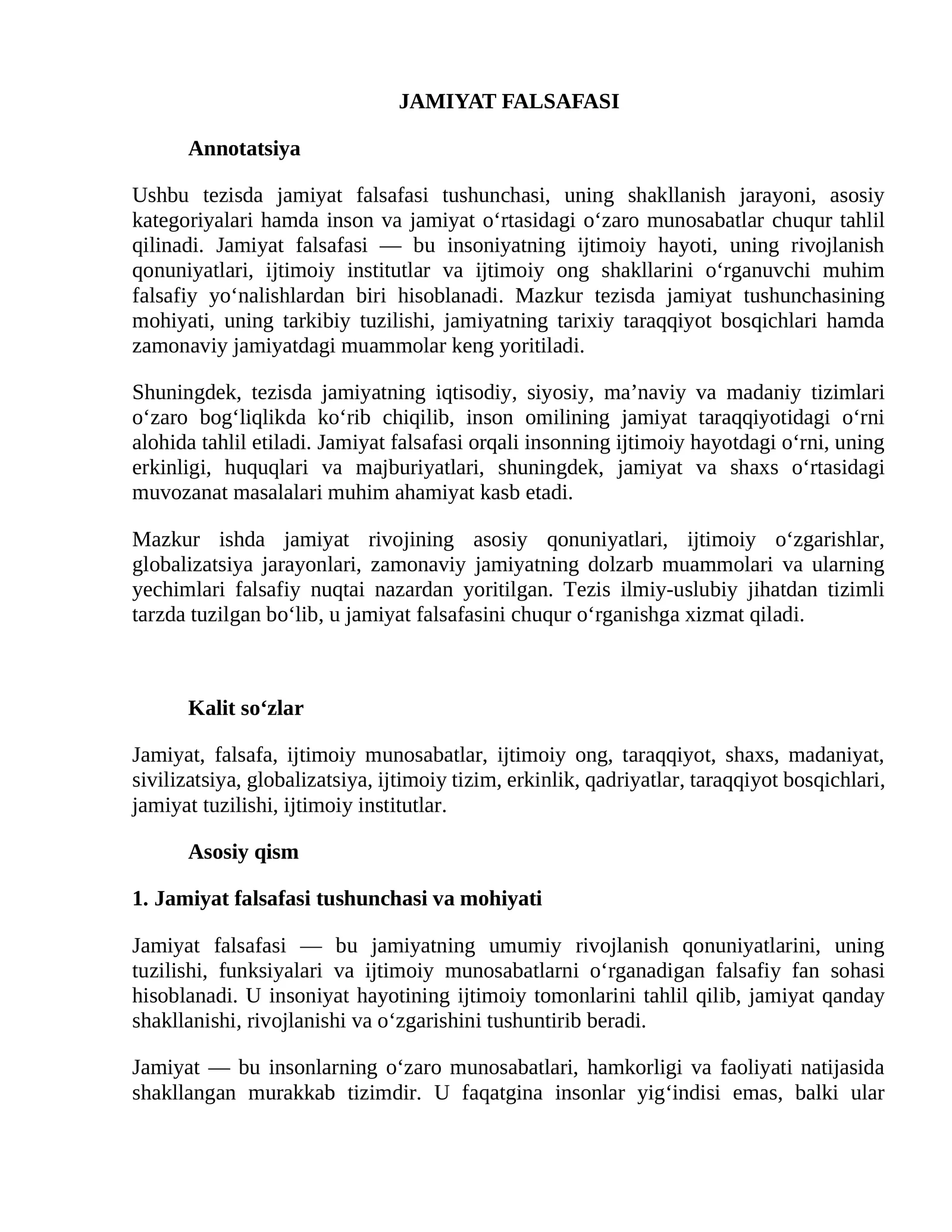 JAMIYAT FALSAFASI