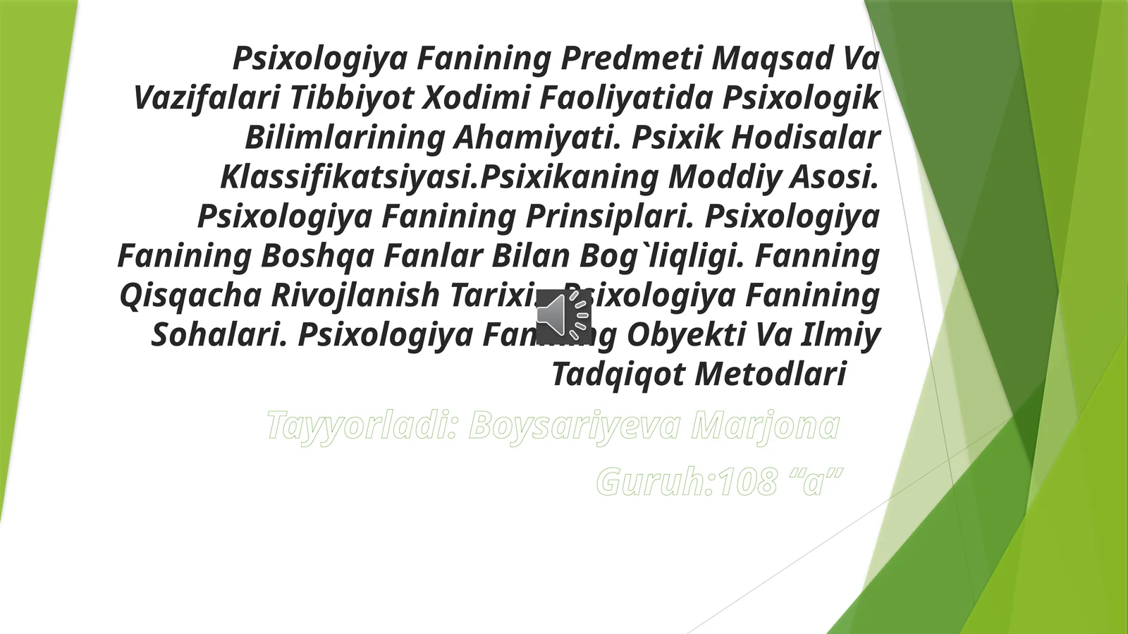 PsixologiyaFaniningPredmetiMaqsadVaVazifalariTibbiyotXodimiFaoliyatidaPsixikBilimlariningAhamiyati