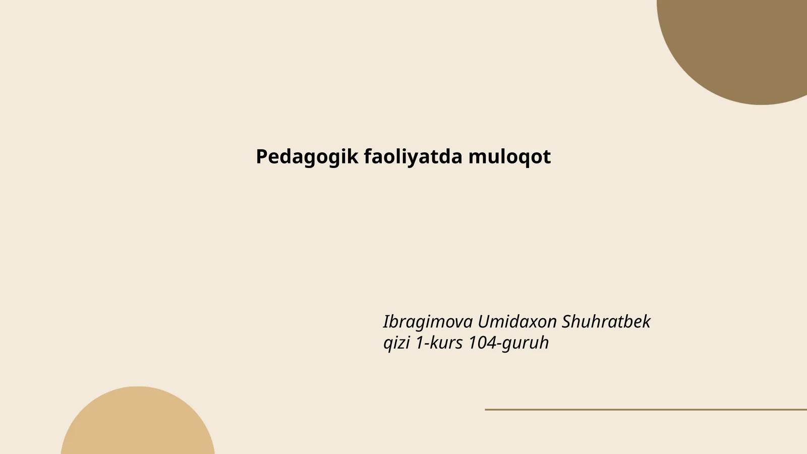 Pedagogik faoliyatda muloqot