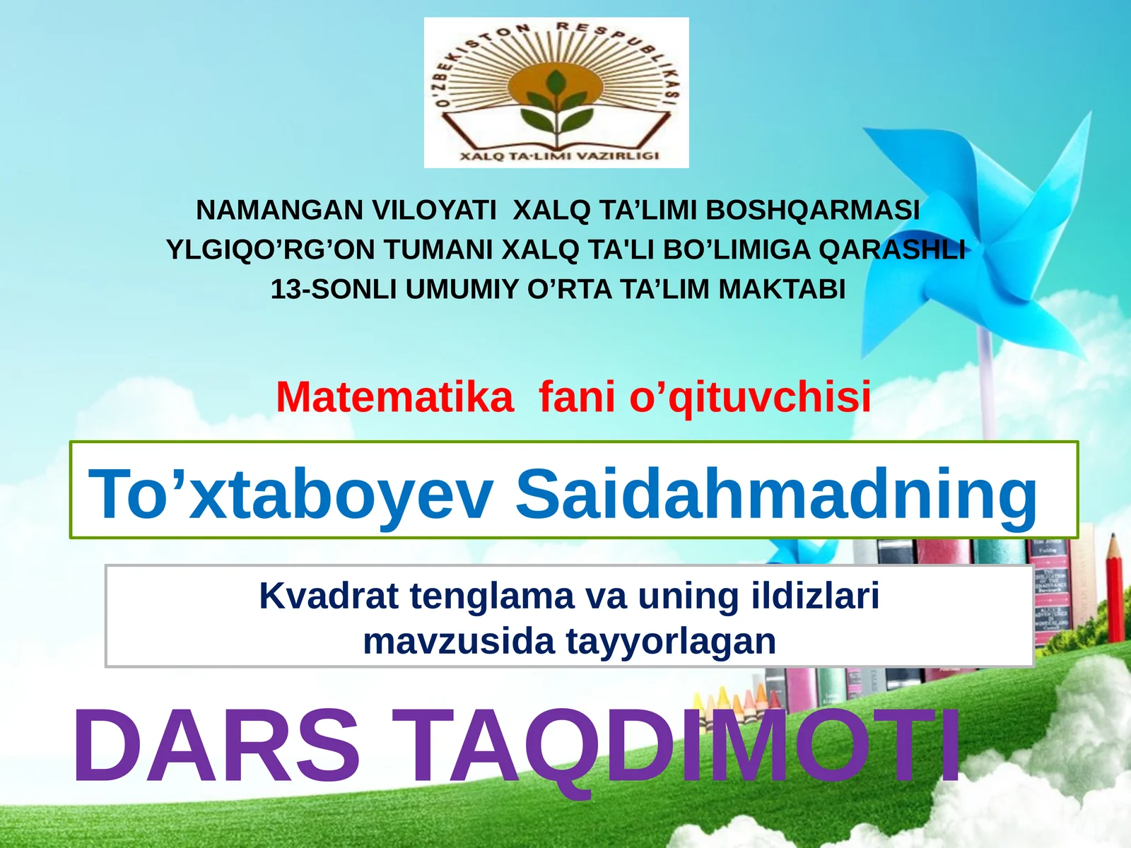 Kvadrattenglamavauningildizlari