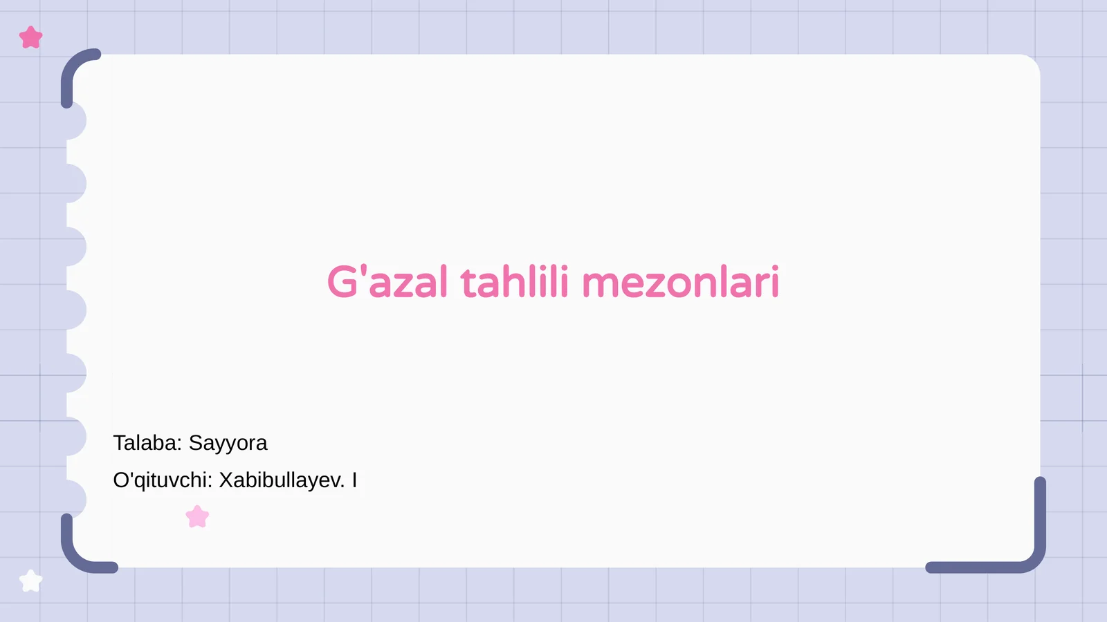 G'azal tahlili mezonlari