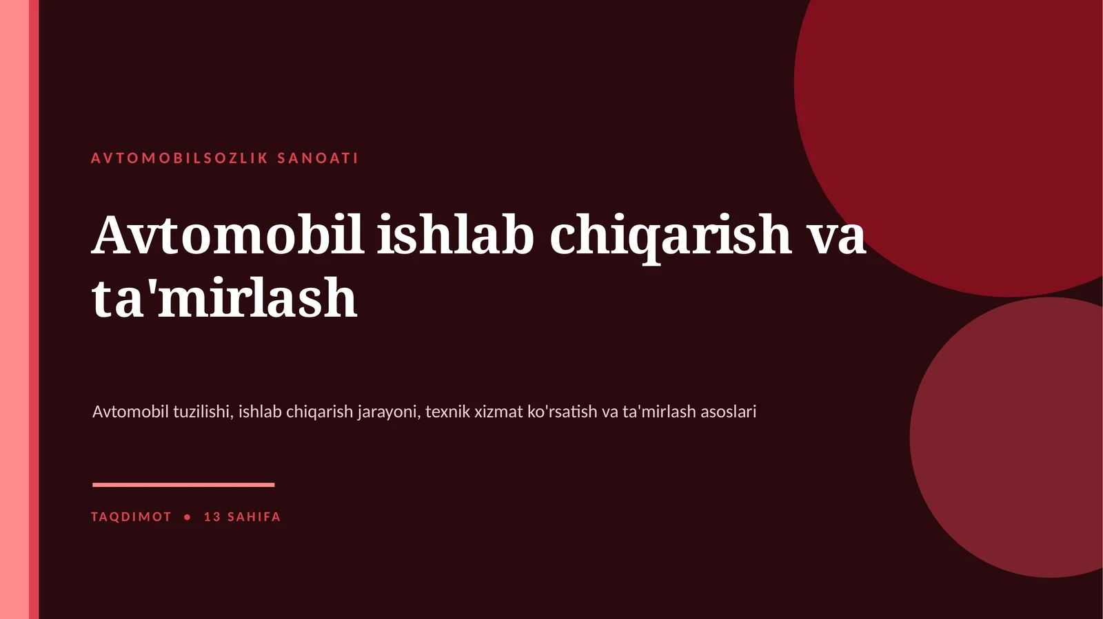 AVTOMOBILSOZLIK SANOATI