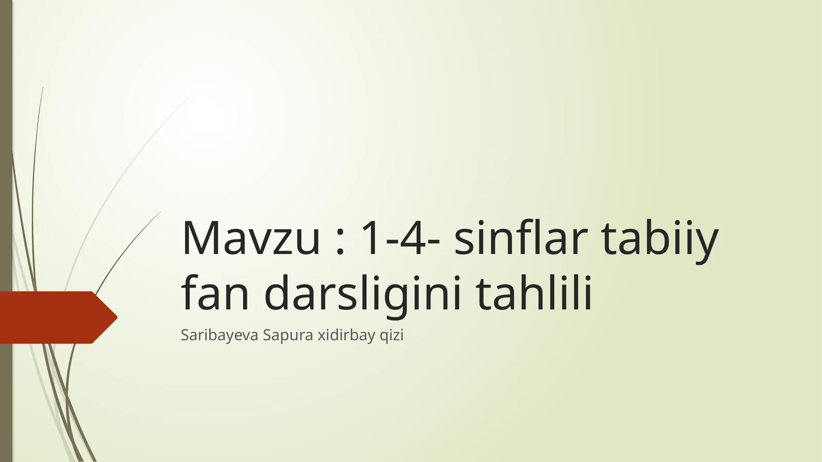 1 - 4 sinflar tabiiy fan darsligini tahlili