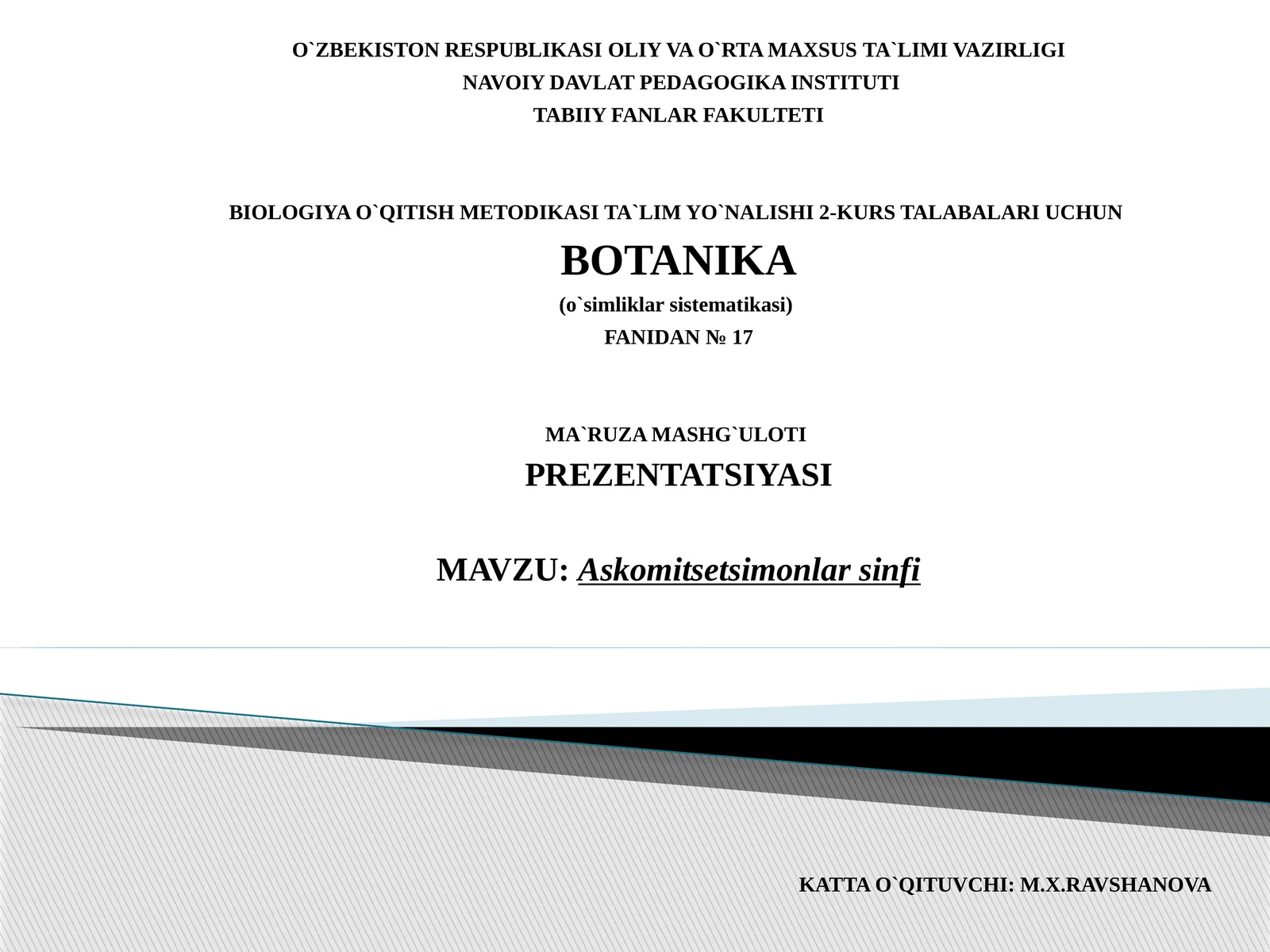 Askоmitsеtsimоnlar sinfi