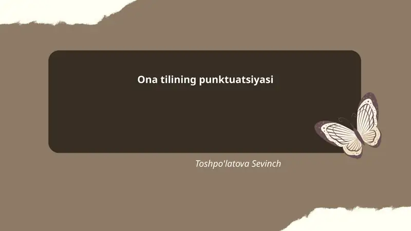 Ona tilining punktuatsiyasi
