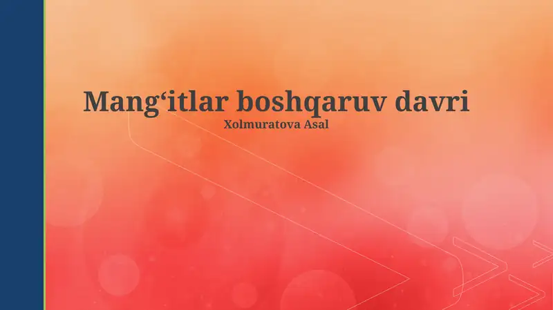 Mangʻitlar boshqaruv davri