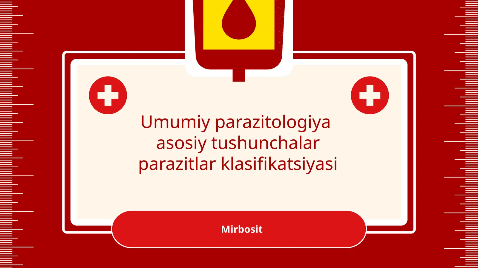 Umumiy parazitologiya asosiy tushunchalar parazitlar klasifikatsiyasi