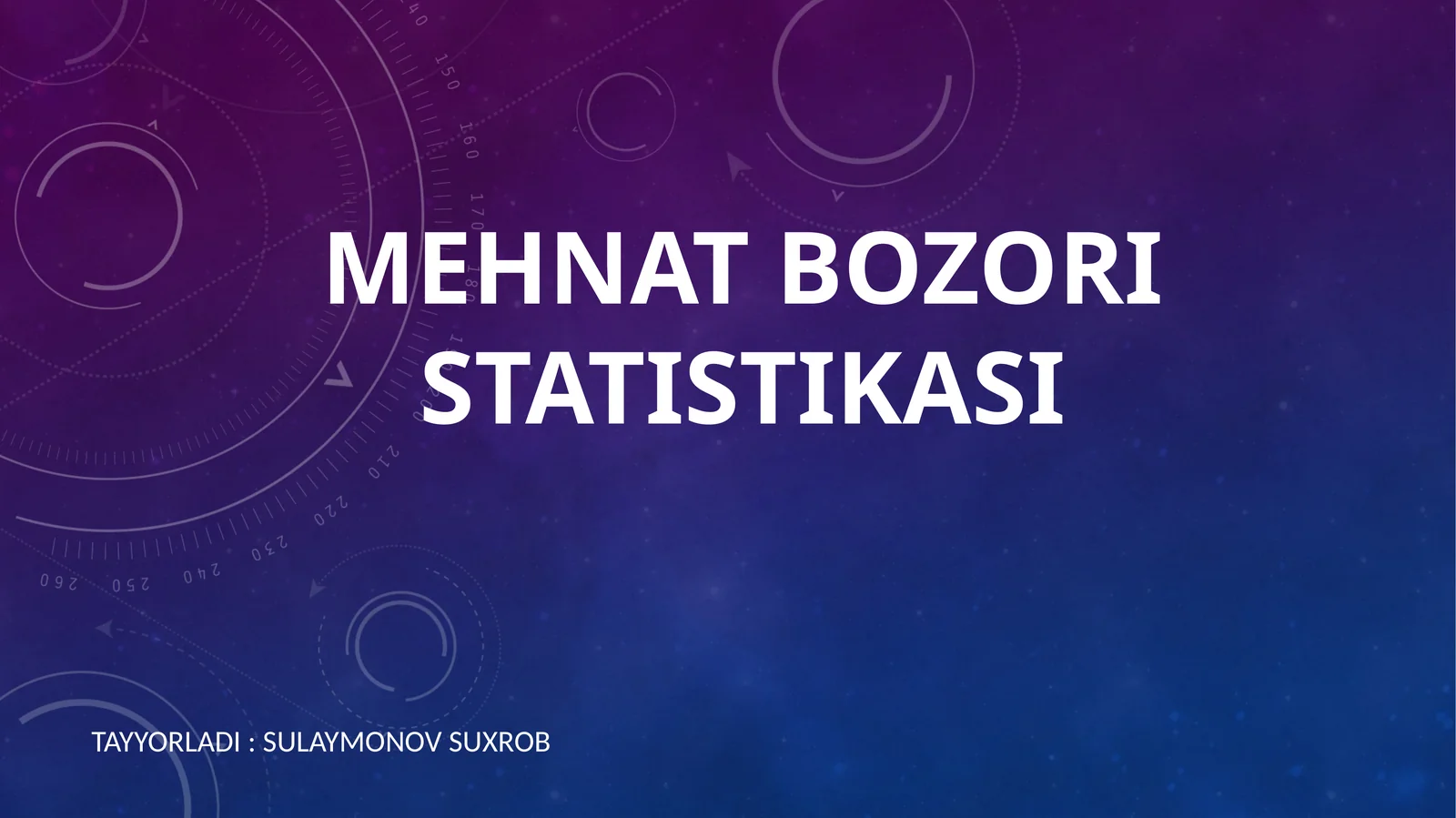 MEHNAT BOZORI STATISTIKASI