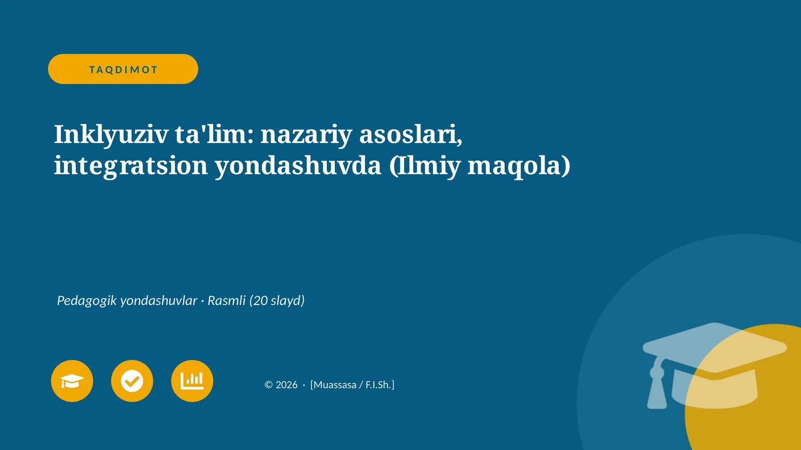 Inklyuziv ta'lim: nazariy asoslari, integratsion yondashuvda (Ilmiy maqola)