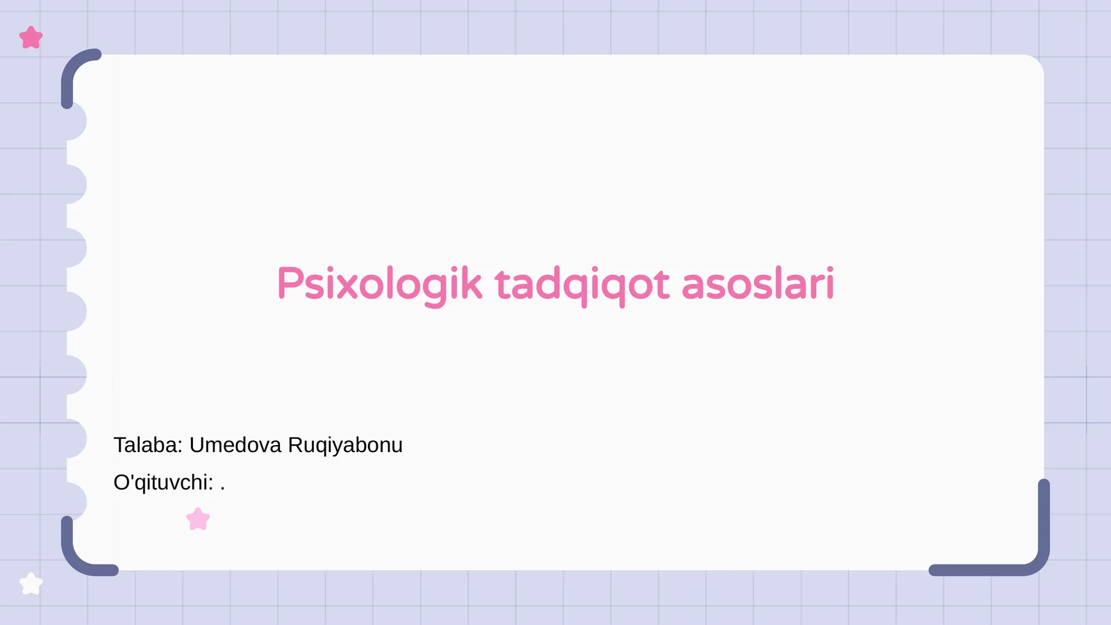 Psixologik tadqiqot asoslari