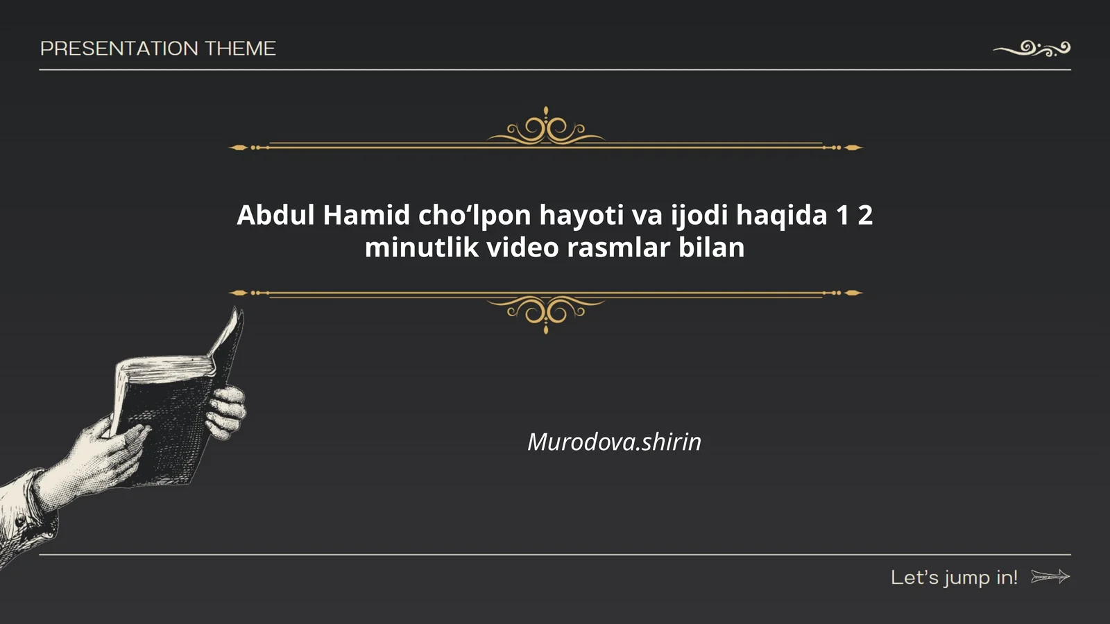 Abdul Hamid Choʻlpon hayoti va ijodi haqida 1 2 minutlik video rasmlar bilan