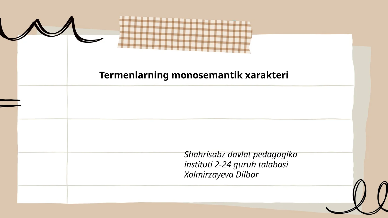 Termenlarning monosemantik xarakteri