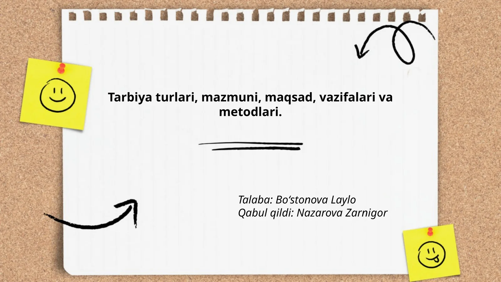 Tarbiya turlari, mazmuni, maqsad, vazifalari va metodlari
