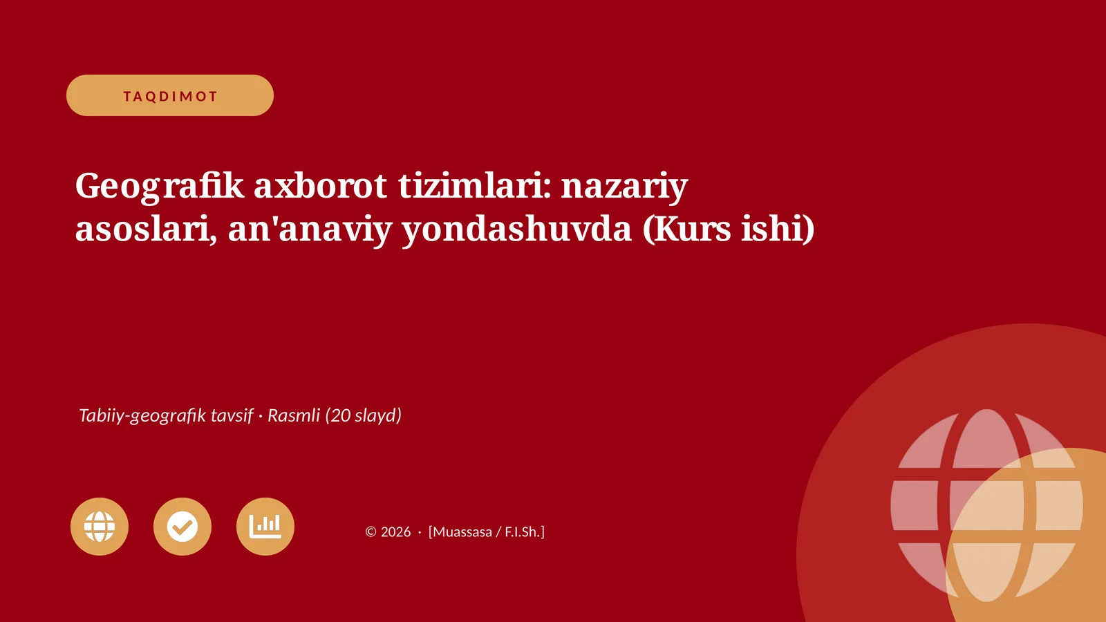 Geografik axborot tizimlari: nazariy asoslari, an'anaviy yondashuvda