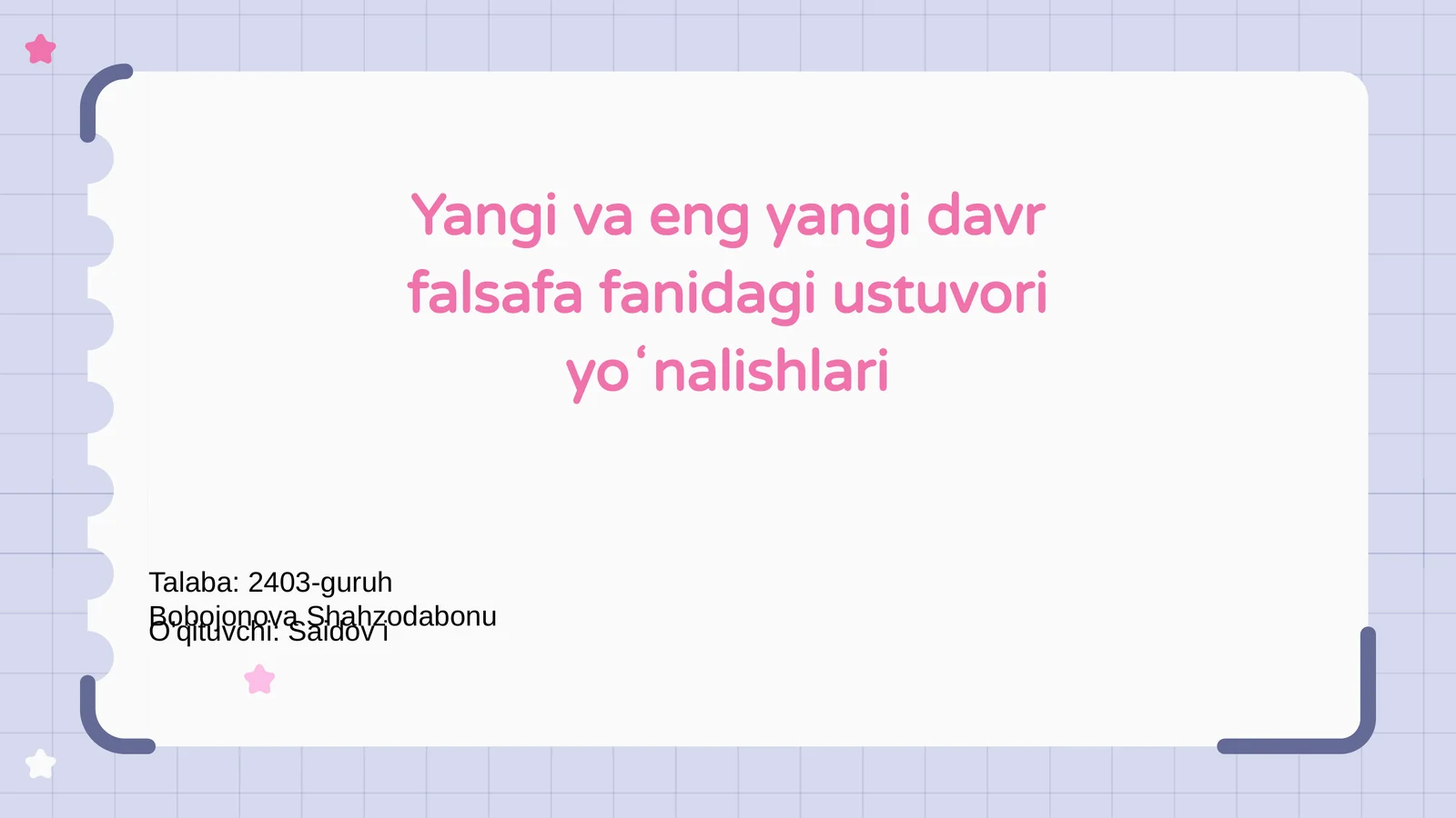 Yangi va eng yangi davr falsafa fanidagi ustuvori yoʻnalishlari