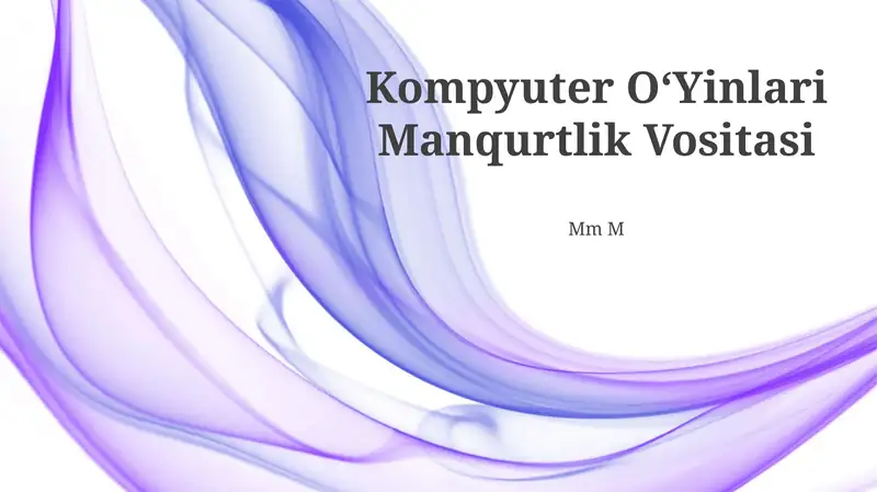 Kompyuter OʻYinlari Manqurtlik Vositasi