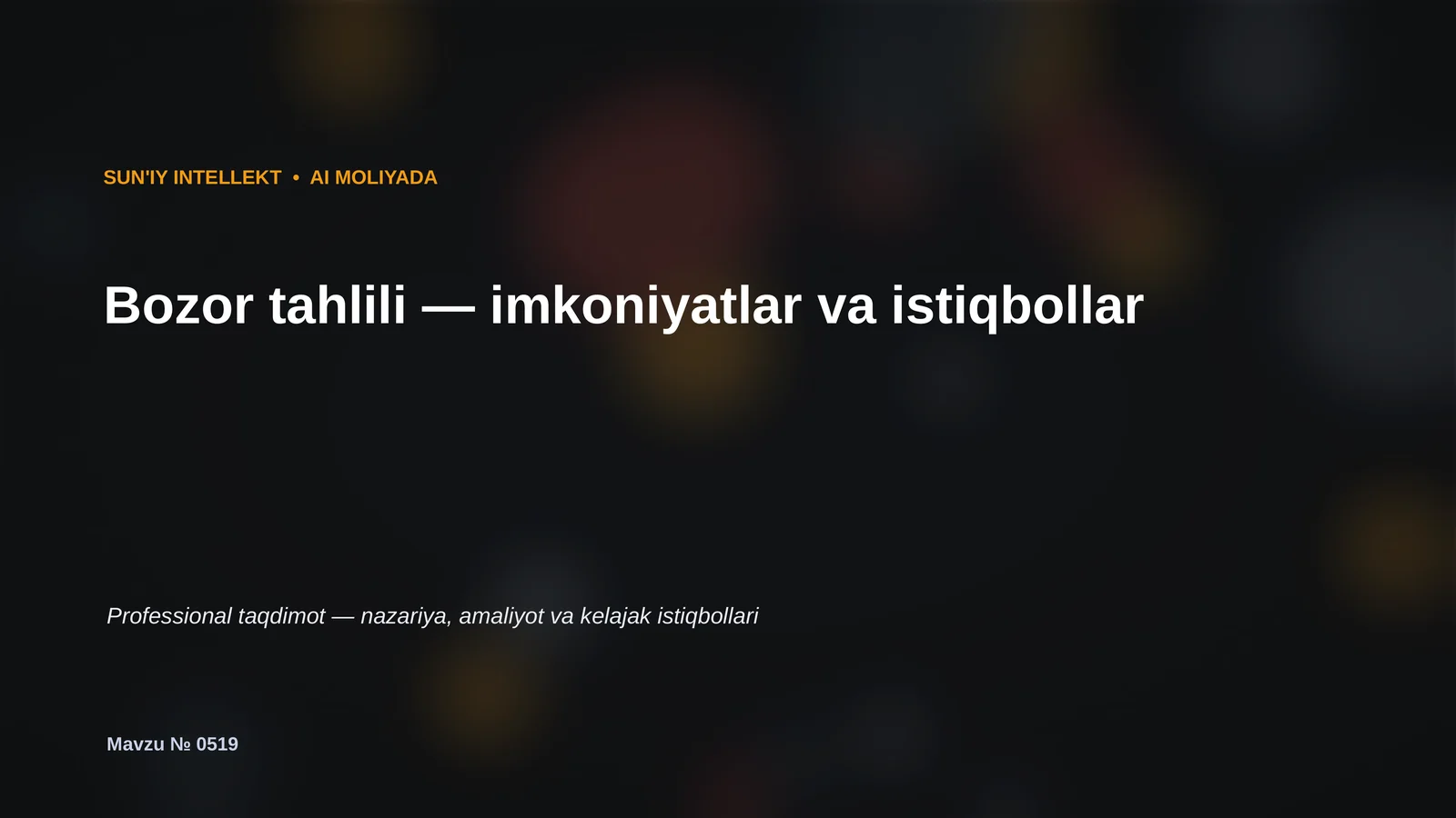 SUN'IY INTELLEKT • AI MOLIYADA