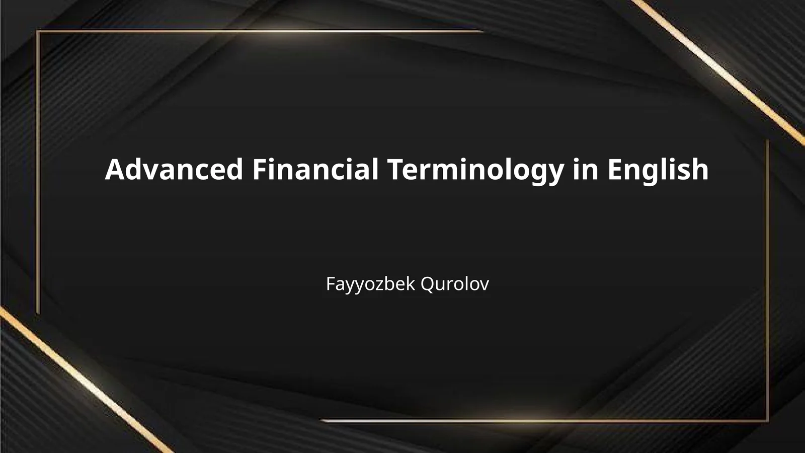 Advanced Financial Terminology in English