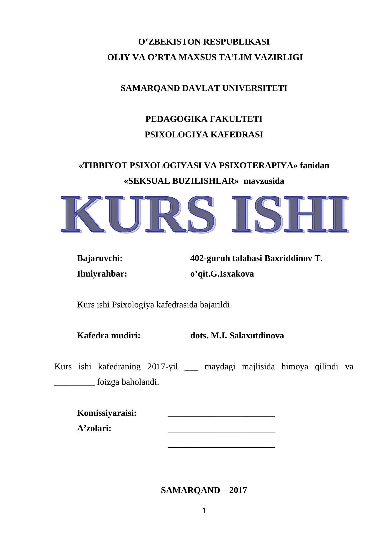 «SEKSUAL BUZILISHLAR»