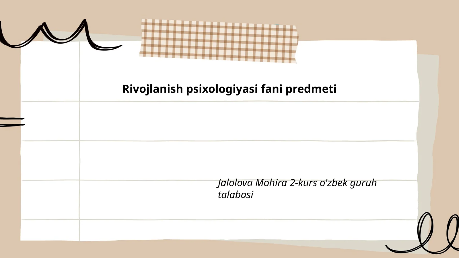 Rivojlanish psixologiyasi fani predmeti