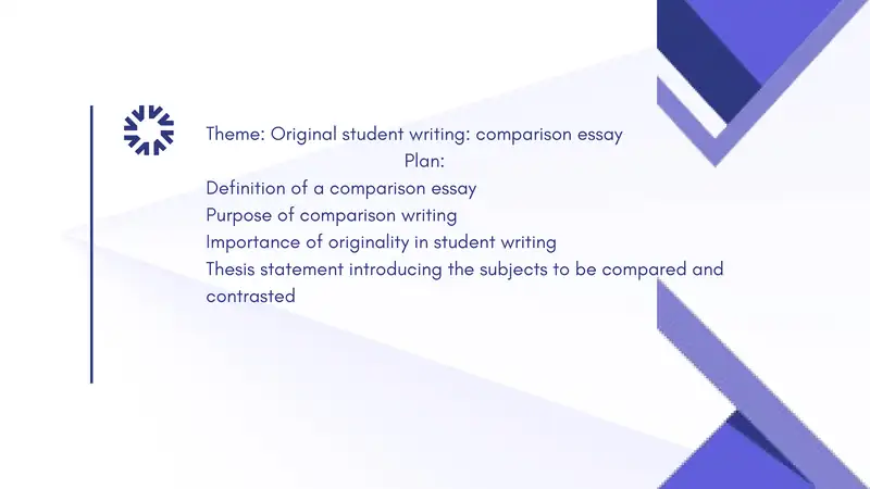 Original student writing: comparison essay